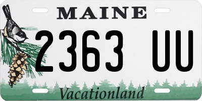 ME license plate 2363UU