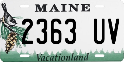 ME license plate 2363UV