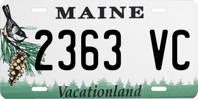 ME license plate 2363VC