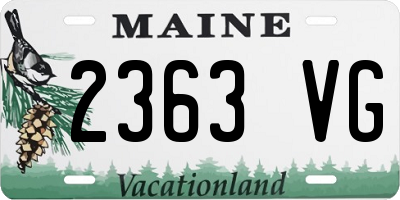 ME license plate 2363VG