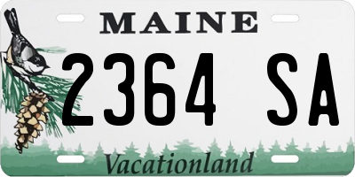 ME license plate 2364SA