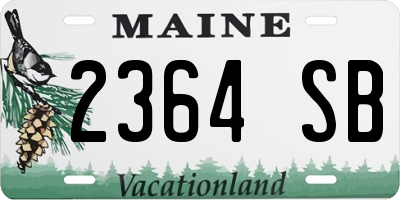 ME license plate 2364SB