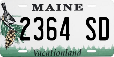 ME license plate 2364SD