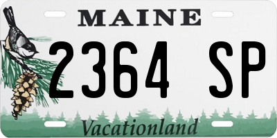 ME license plate 2364SP