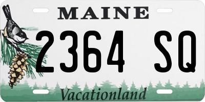 ME license plate 2364SQ