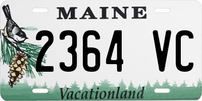 ME license plate 2364VC