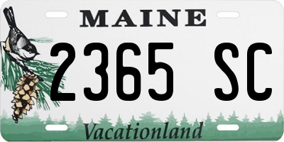 ME license plate 2365SC