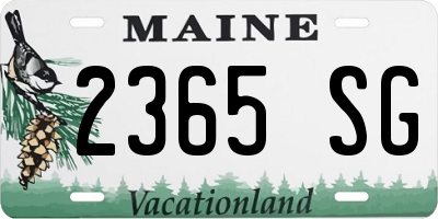 ME license plate 2365SG