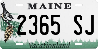 ME license plate 2365SJ