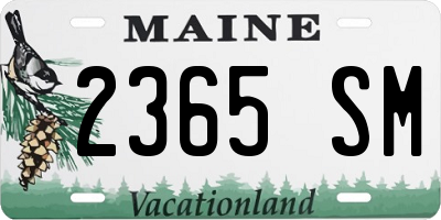 ME license plate 2365SM