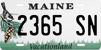 ME license plate 2365SN