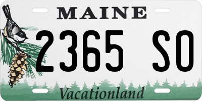 ME license plate 2365SO