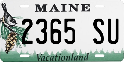 ME license plate 2365SU