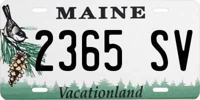 ME license plate 2365SV