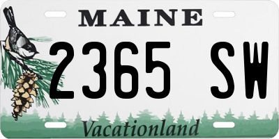 ME license plate 2365SW
