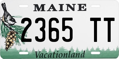ME license plate 2365TT