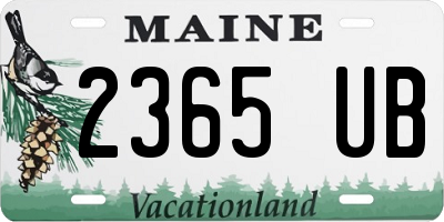 ME license plate 2365UB