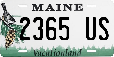 ME license plate 2365US