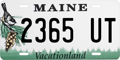 ME license plate 2365UT