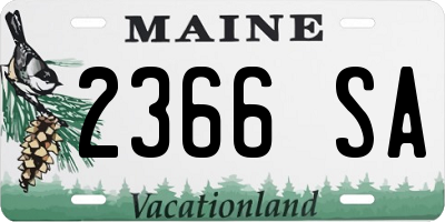 ME license plate 2366SA