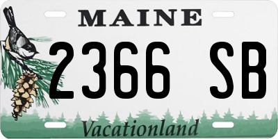 ME license plate 2366SB