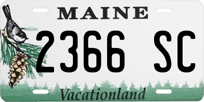 ME license plate 2366SC