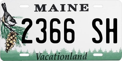 ME license plate 2366SH