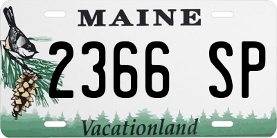 ME license plate 2366SP