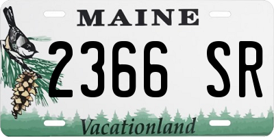 ME license plate 2366SR