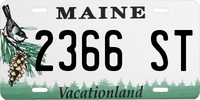 ME license plate 2366ST