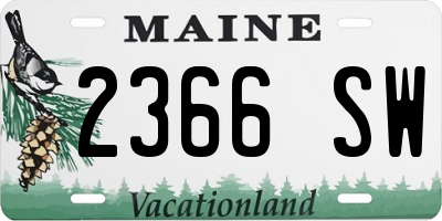 ME license plate 2366SW