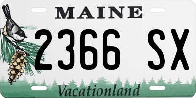 ME license plate 2366SX