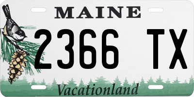 ME license plate 2366TX