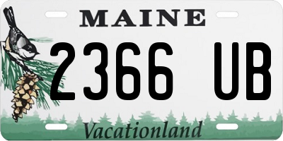 ME license plate 2366UB