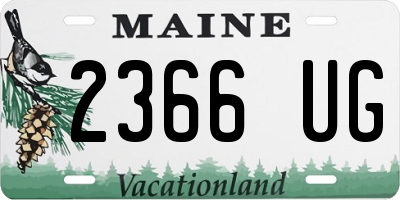 ME license plate 2366UG