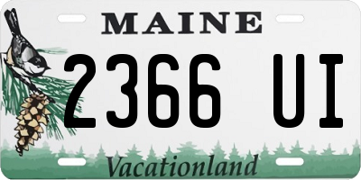 ME license plate 2366UI
