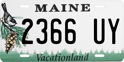 ME license plate 2366UY