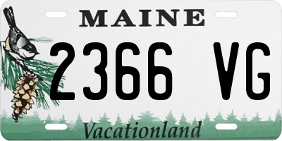 ME license plate 2366VG