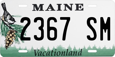 ME license plate 2367SM