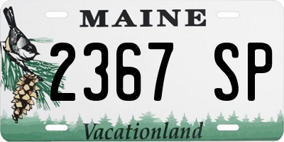 ME license plate 2367SP