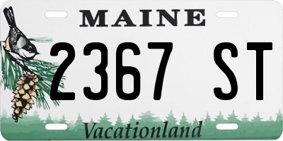 ME license plate 2367ST
