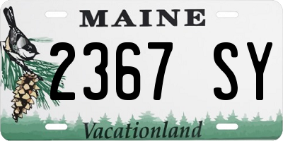 ME license plate 2367SY