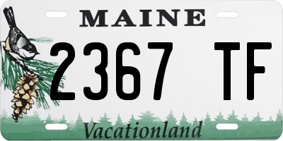 ME license plate 2367TF