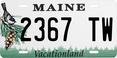 ME license plate 2367TW