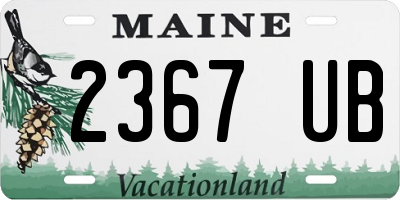 ME license plate 2367UB