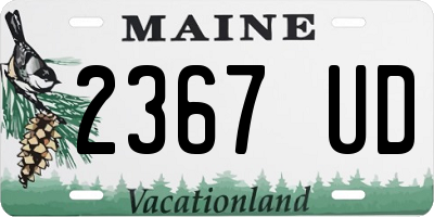 ME license plate 2367UD