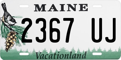 ME license plate 2367UJ