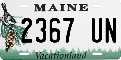 ME license plate 2367UN