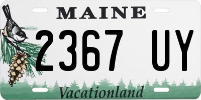 ME license plate 2367UY