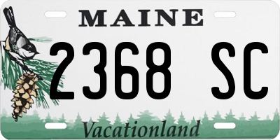 ME license plate 2368SC